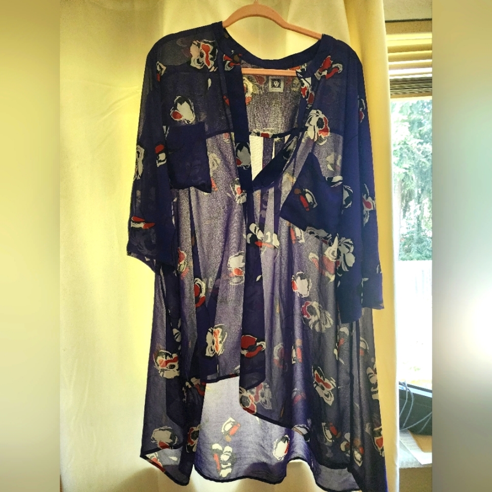 Anne Klein Sheer Blouse Cover-Up